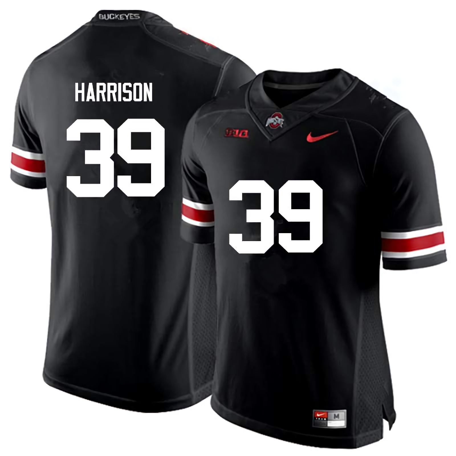 Malik Harrison Ohio State Buckeyes Men's NCAA #39 Nike Black College Stitched Football Jersey CAC2456RH